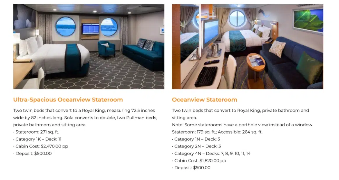 RCI Wonder of the Seas 2027 - Aussen Kabinen Bliss Cruise Erotravel